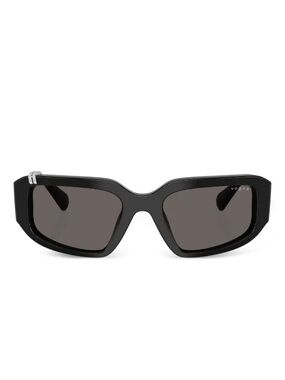 Vogue Black Geometric Rectangular Sunglasses for Women